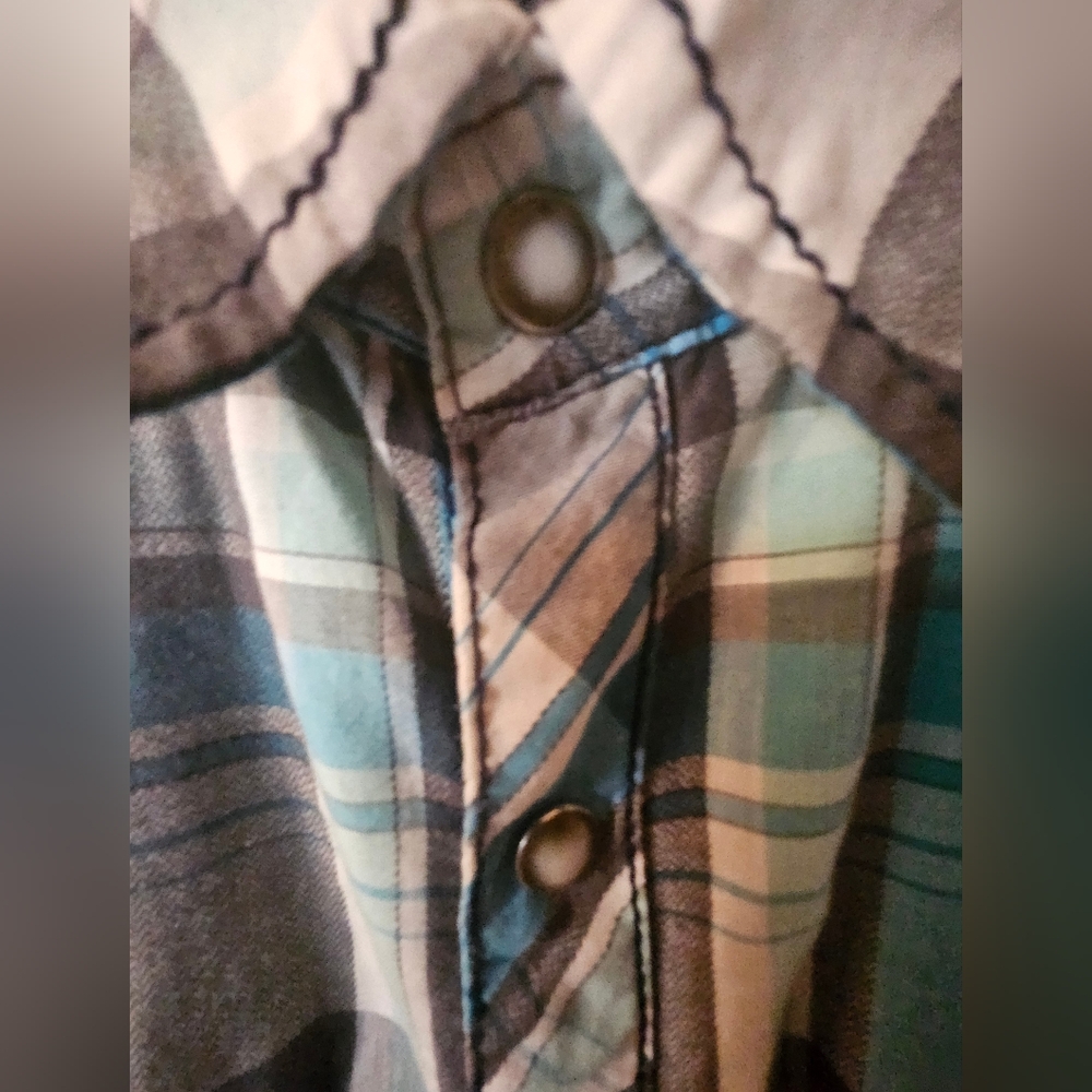 BKE Mens XL Button Up Pearl Snap Long Sleeved Shirt Standard Fit 46"Chest - Picture 5 of 9